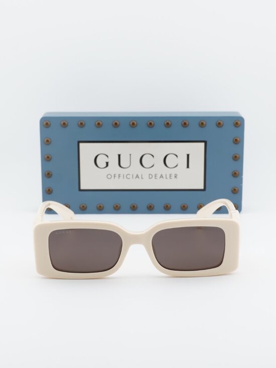 Gucci GG1325S 002 Square Sunglasses - Ivory\\Grey main image 9
